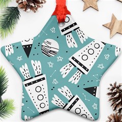 Cute Seamless Pattern With Rocket Planets-stars Ornament (star)