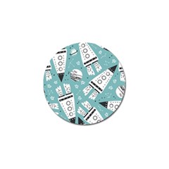 Cute Seamless Pattern With Rocket Planets-stars Golf Ball Marker by BangZart