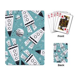 Cute Seamless Pattern With Rocket Planets-stars Playing Cards Single Design (rectangle)