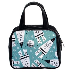 Cute Seamless Pattern With Rocket Planets-stars Classic Handbag (two Sides) by BangZart