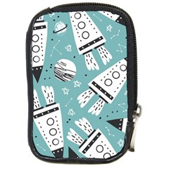 Cute Seamless Pattern With Rocket Planets-stars Compact Camera Leather Case by BangZart