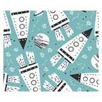 Cute seamless pattern with rocket planets-stars Double Sided Flano Blanket (Small)  50 x40  Blanket Front