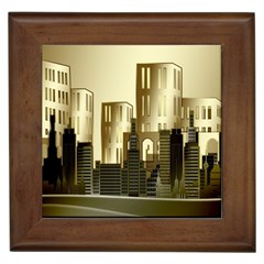 Architecture City House Framed Tile