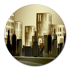 Architecture City House Round Mousepads