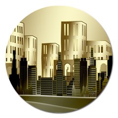 Architecture City House Magnet 5  (round) by Jancukart