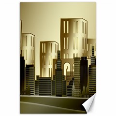 Architecture City House Canvas 12  X 18 