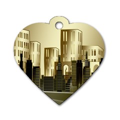 Architecture City House Dog Tag Heart (one Side) by Jancukart