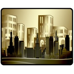 Architecture City House Fleece Blanket (medium) 