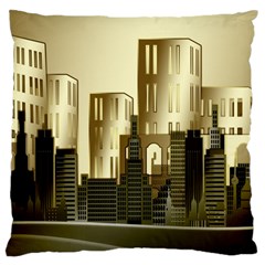 Architecture City House Large Cushion Case (one Side)