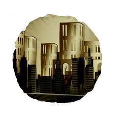 Architecture City House Standard 15  Premium Round Cushions by Jancukart