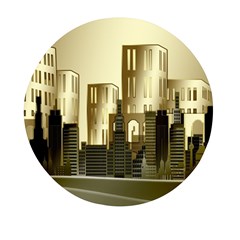 Architecture City House Mini Round Pill Box