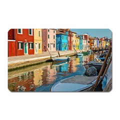 Boats In Venice - Colorful Italy Magnet (rectangular) by ConteMonfrey