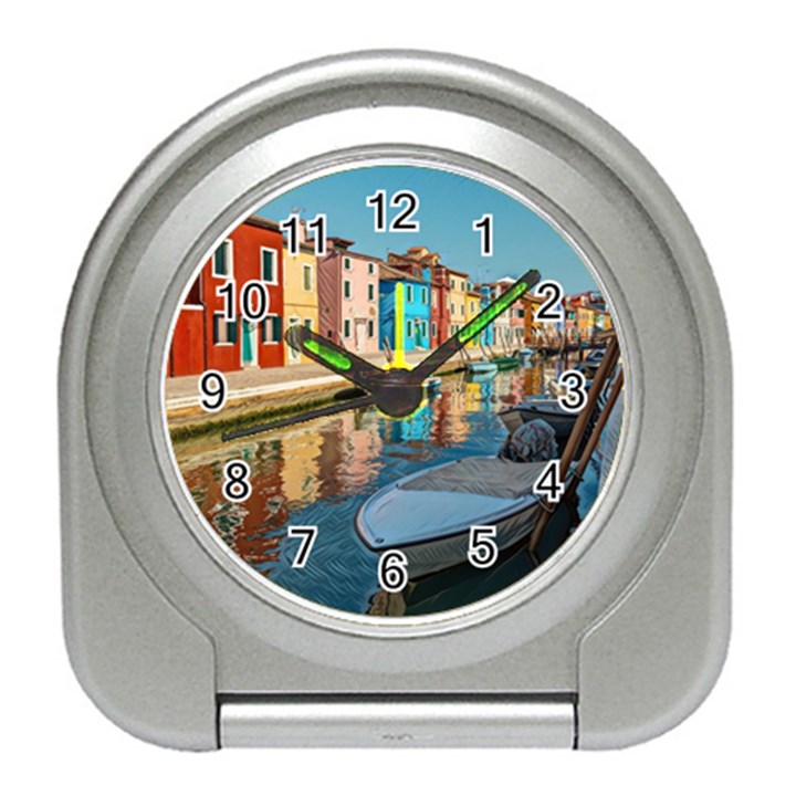 Boats In Venice - Colorful Italy Travel Alarm Clock