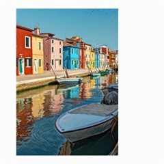 Boats In Venice - Colorful Italy Small Garden Flag (two Sides) by ConteMonfrey