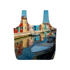 Boats In Venice - Colorful Italy Full Print Recycle Bag (s) by ConteMonfrey