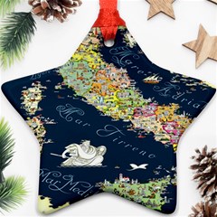 Map Italy Blue Ornament (star) by ConteMonfrey