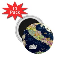 Map Italy Blue 1 75  Magnets (10 Pack)  by ConteMonfrey