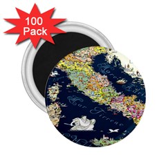 Map Italy Blue 2 25  Magnets (100 Pack)  by ConteMonfrey