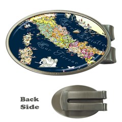 Map Italy Blue Money Clips (oval)  by ConteMonfrey