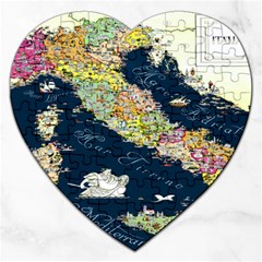 Map Italy Blue Jigsaw Puzzle (heart) by ConteMonfrey