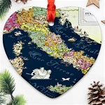 Map Italy Blue Heart Ornament (Two Sides) Front