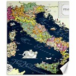 Map Italy Blue Canvas 8  x 10  8.15 x9.66  Canvas - 1