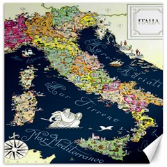 Map Italy Blue Canvas 12  X 12  by ConteMonfrey