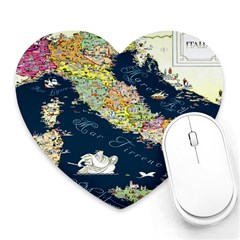 Map Italy Blue Heart Mousepads by ConteMonfrey