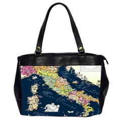 Map Italy Blue Oversize Office Handbag (2 Sides) by ConteMonfrey