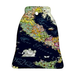 Map Italy Blue Ornament (bell) by ConteMonfrey