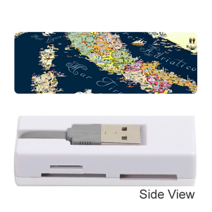 Map Italy Blue Memory Card Reader (Stick)