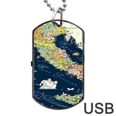 Map Italy Blue Dog Tag Usb Flash (one Side) by ConteMonfrey