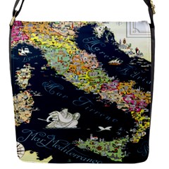 Map Italy Blue Flap Closure Messenger Bag (s) by ConteMonfrey