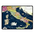 Map Italy Blue Double Sided Fleece Blanket (Small)  45 x34  Blanket Front