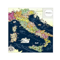 Map Italy Blue Square Satin Scarf (30  X 30 ) by ConteMonfrey