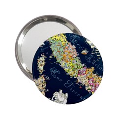 Map Italy Blue  2 25  Handbag Mirror by ConteMonfreyShop