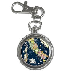 Map Italy Blue  Key Chain Watch