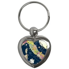 Map Italy Blue  Key Chain (heart) by ConteMonfreyShop