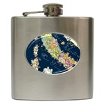 Map Italy Blue  Hip Flask (6 oz) Front