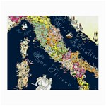 Map Italy Blue  Small Glasses Cloth Front