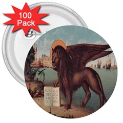 Lion Of Venice, Italy 3  Buttons (100 Pack)  by ConteMonfrey