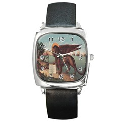 Lion Of Venice, Italy Square Metal Watch by ConteMonfrey