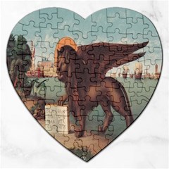 Lion Of Venice, Italy Jigsaw Puzzle (heart) by ConteMonfrey