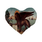 Lion of Venice, Italy Standard 16  Premium Heart Shape Cushions Front