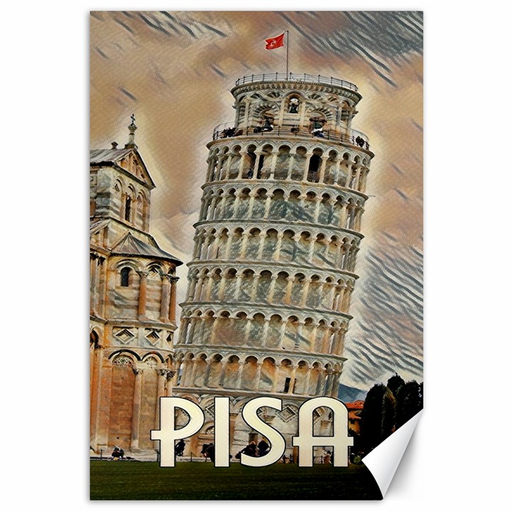 Pisa Tower, Italy Canvas 12  x 18 