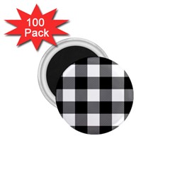 Black And White Plaided  1 75  Magnets (100 Pack)  by ConteMonfrey