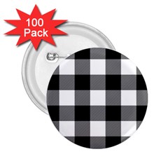 Black And White Plaided  2 25  Buttons (100 Pack)  by ConteMonfrey