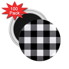 Black And White Plaided  2 25  Magnets (100 Pack)  by ConteMonfrey