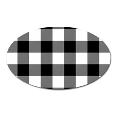 Black And White Plaided  Oval Magnet by ConteMonfrey