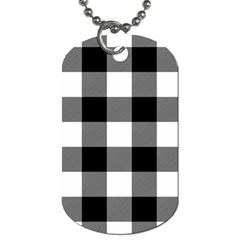 Black And White Plaided  Dog Tag (one Side) by ConteMonfrey